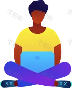 扁平化UI人物插画PNG免抠图