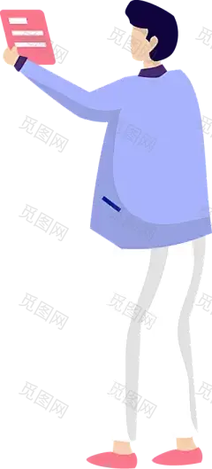 扁平化UI人物插画PNG免抠图