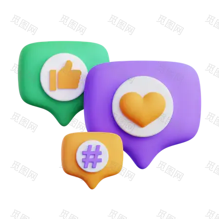 Social Media 3D Icon