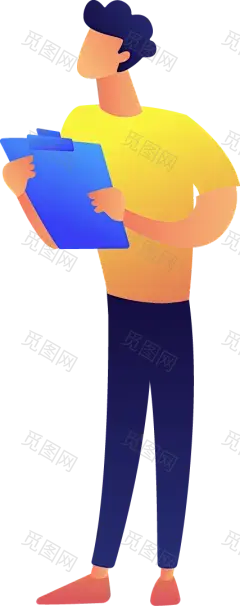 扁平化UI人物插画PNG免抠图