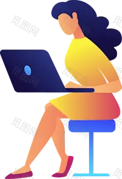 扁平化UI人物插画PNG免抠图