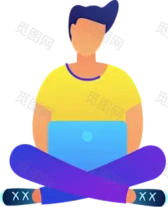 扁平化UI人物插画PNG免抠图