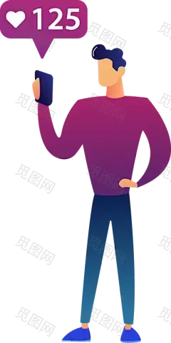 扁平化UI人物插画PNG免抠图