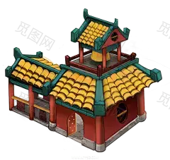 古风建筑插画PNG