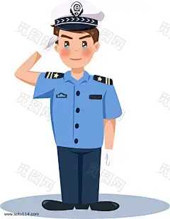 手绘卡通交警插画素材