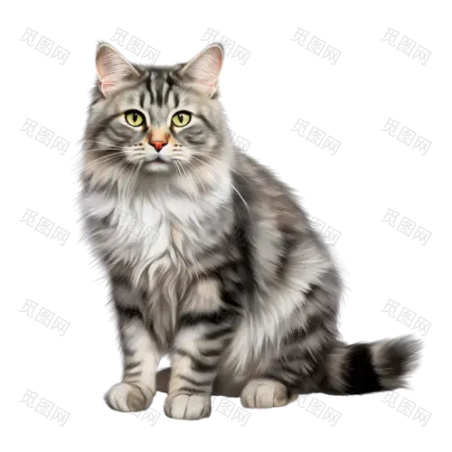 AI generated Cat clip art png毛孩子