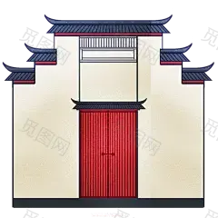 古风建筑插画PNG