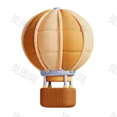 Hot Air Balloon 3D Illustration